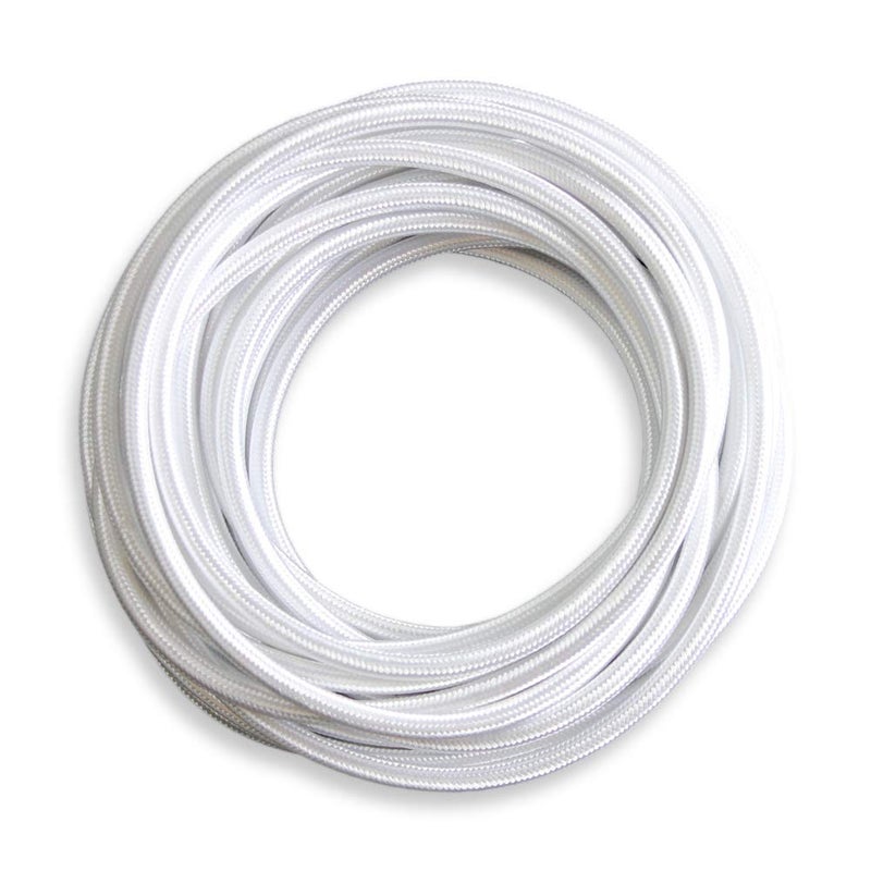 PRUNLLA 32.8ft Fabric Cloth Covered Round Wire,PRUNLLA Vintage 18/2 Industrial Electrical Lamp Cord, 18-Gauge Antique Style for Retro Lamp, DIY Projects (Pearl) - Image 2