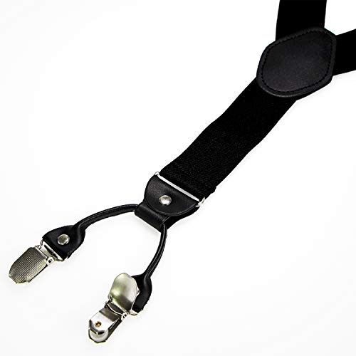 JEMYGINS Black Suspender and Silk Bow Tie Sets for Men (Black) - Image 5