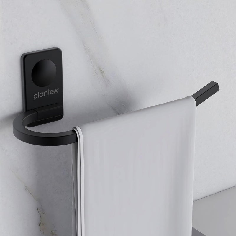plantex Plantex Metro Platinum Stainless Steel Napkin Ring/Towel Ring/Napkin Holder/Bathroom Accessories - Pack of 1 (Black)  - Image 1
