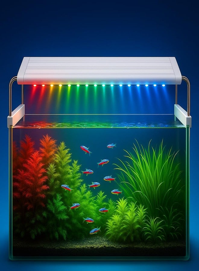 VAYINATO® 800 Series 33W LED Aquarium Light for Fish Tank | Full Spectrum WRGB Planted Tank Light | Adjustable 75-85cm Extendable Brackets | Energy Efficient Aquarium Lighting - Image 1