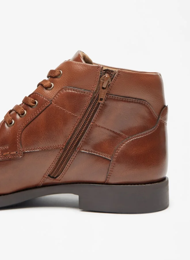 ال بي ال من شو اكسبرس Men Solid Chukka Boots with Zip Closure