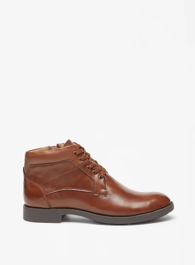 ال بي ال من شو اكسبرس Men Solid Chukka Boots with Zip Closure