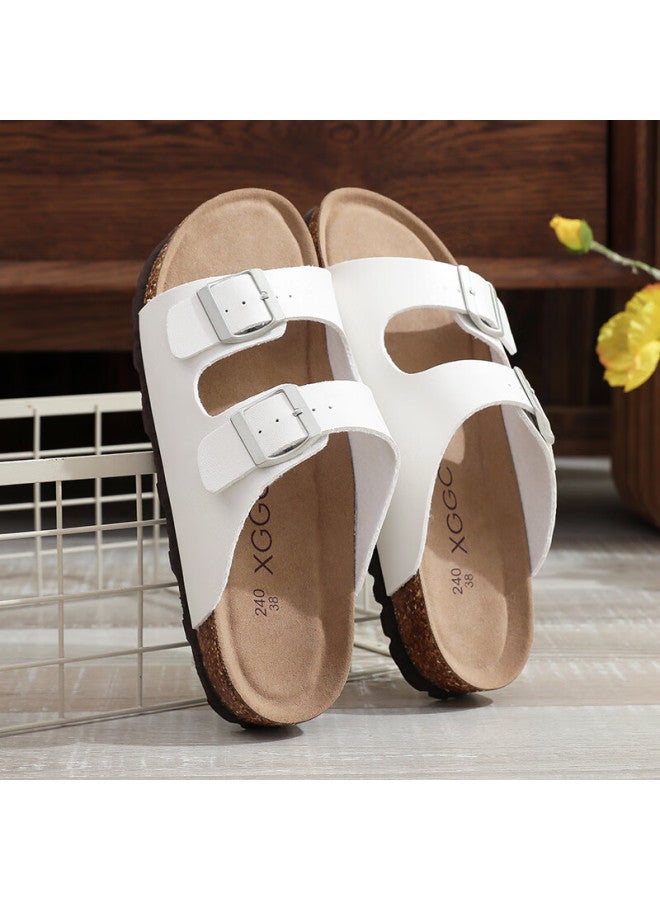 Xggc Cork Slippers For Men, Summer Trendy Non-slip Thick-soled Couple's Slide Sandals, Women's Outdoor Wear, Black, Size 44 - Image 2