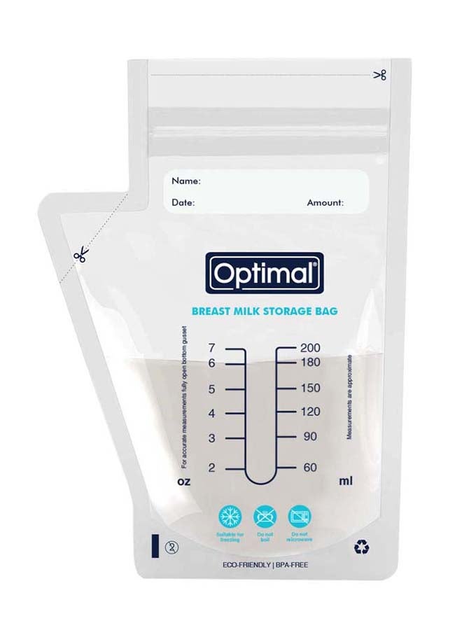 Optimal Pack Of 30 Breast Milk Storage Bags, 25 Pieces And 5 Free Double Zip - Image 1