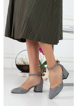 Dilimler Ayakkabı Slices Shoes Helmet Platinum Women's Heeled Shoes  - Image 1