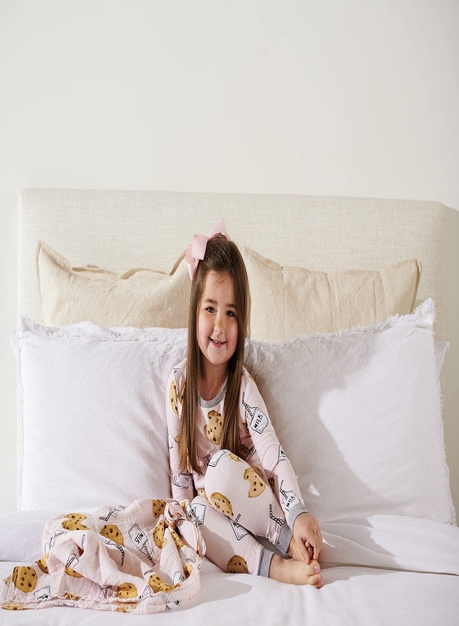 Mud Pie baby girls Girls' Set, Pink, Mud Pie Milk and Cookies Pajama Set Pink 5 Toddler, Pink, 5T US - Image 2