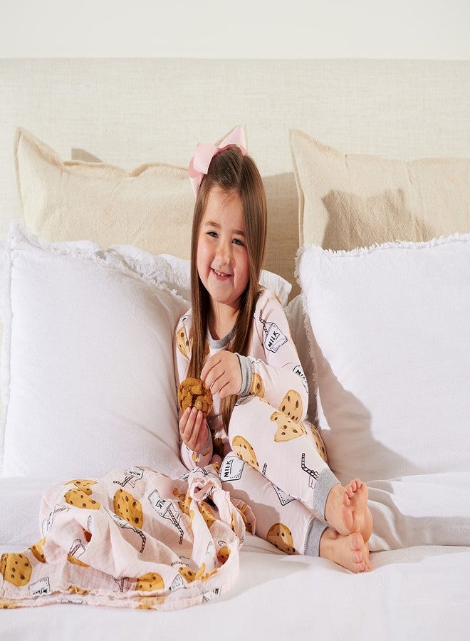 Mud Pie baby girls Girls' Set, Pink, Mud Pie Milk and Cookies Pajama Set Pink 5 Toddler, Pink, 5T US - Image 3