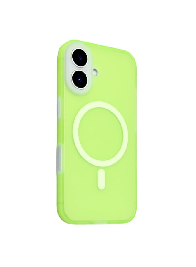 NIBEMINENT Precision Hole Liquid Silicone Protective TPU Case Cover For iPhone 15 Pro, Fluorescent Green