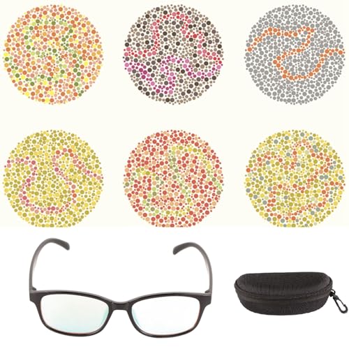 NSXAYIWE Color Blind Glasses for Men Women, Red Green Colorblind Correcting Glasses with Case, Transparent Black Frame Colorblindness Color Correcting & Enhancing Eyeglass for Indoor Outdoor - Image 1