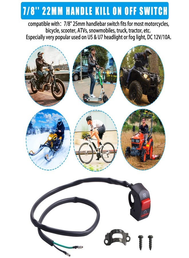JINGKE 7/8'' 22mm Handle Kill On Off Switch for ATV Motorcycle Scooter Go Kart Engine Offroad Enduro Dirt Bike Baja Doodle Bug DB30 Mini Bikes - Image 5