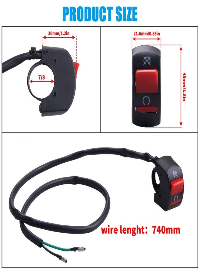 JINGKE 7/8'' 22mm Handle Kill On Off Switch for ATV Motorcycle Scooter Go Kart Engine Offroad Enduro Dirt Bike Baja Doodle Bug DB30 Mini Bikes - Image 2