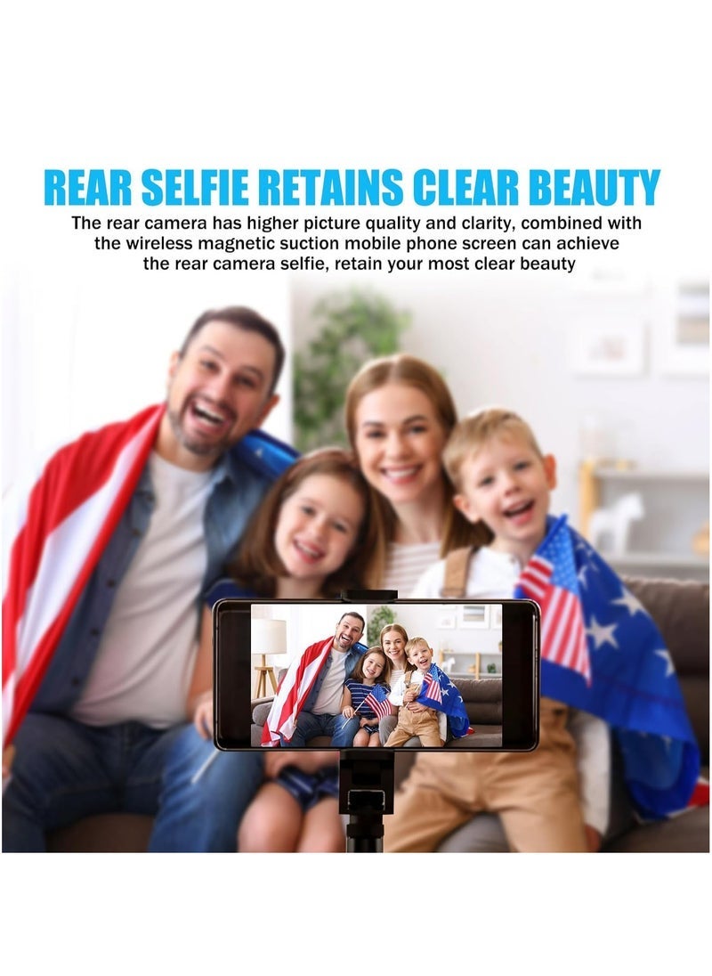 Magnetic Phone Vlog Selfie Monitor Screen with Real-Time Mirroring | Portable Wireless Casting Device for Live Streaming, Content Creators & Vloggers | Phone-to-Phone Display Mirror for iOS & Android | No App Needed | Easy Setup | Lightweight Design