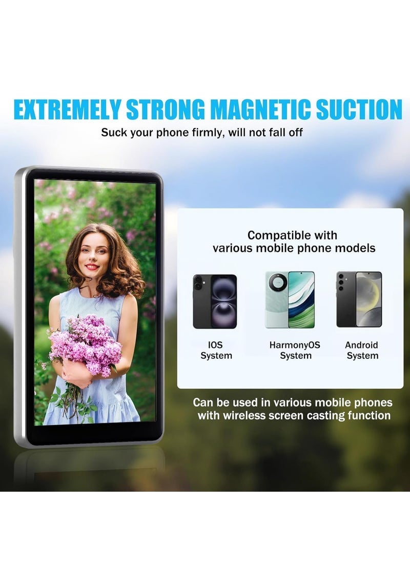Magnetic Phone Vlog Selfie Monitor Screen with Real-Time Mirroring | Portable Wireless Casting Device for Live Streaming, Content Creators & Vloggers | Phone-to-Phone Display Mirror for iOS & Android | No App Needed | Easy Setup | Lightweight Design