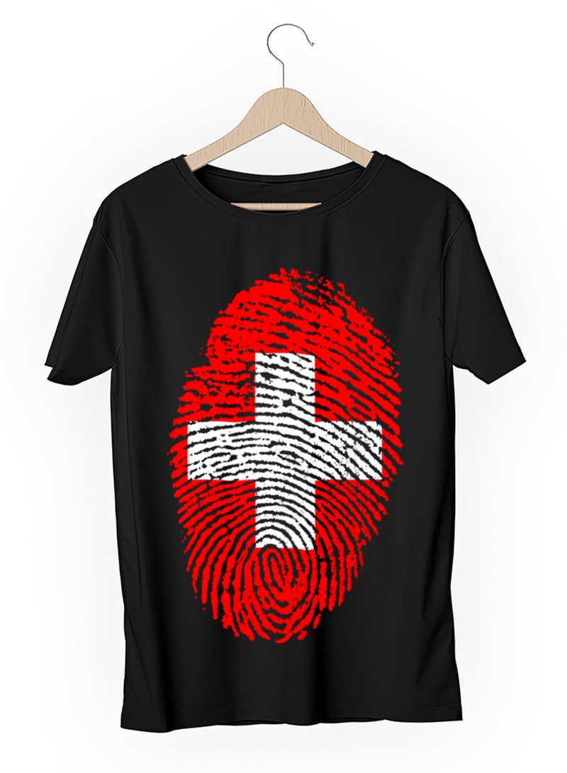Fashion World Cotton T-shirt Printed with High-quality Switzerland
