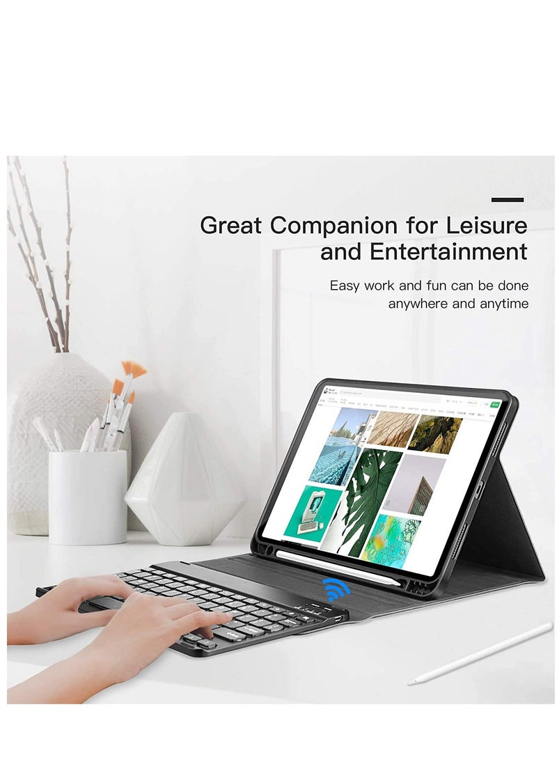 KASTWAVE Protective Case Cover with Detachable Wireless Bluetooth Keyboard and Pencil Holder for iPad Air 4/5 10.9 Inch 2020/2022  - Image 3