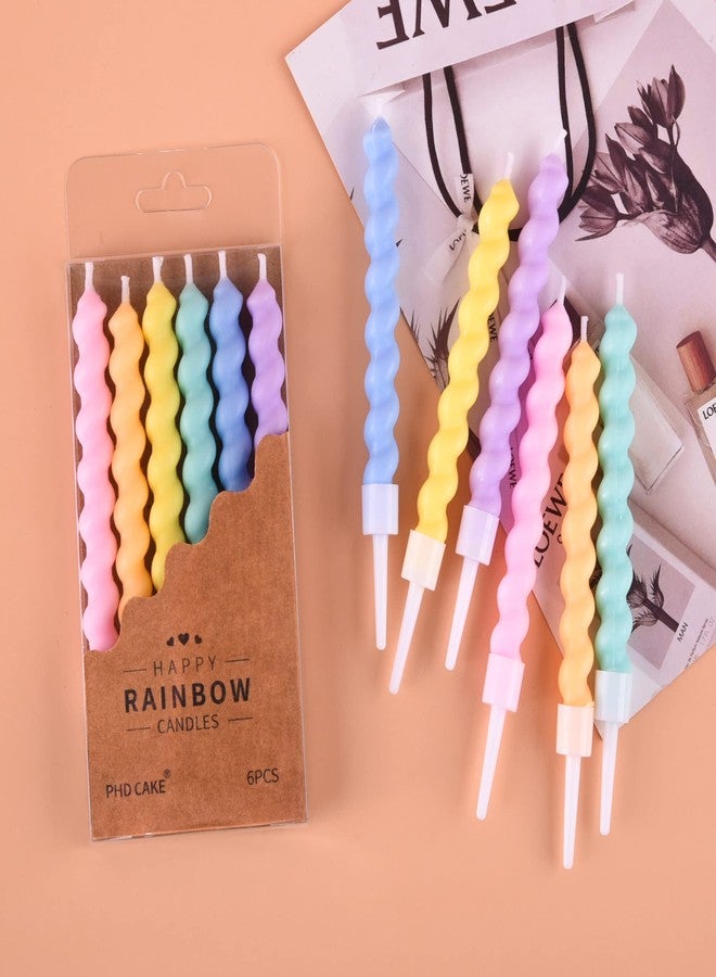 PHD CAKE 36-Count Rainbow Spiral Birthday Candles with Holders, Party Candles, Cake Candles - Image 4