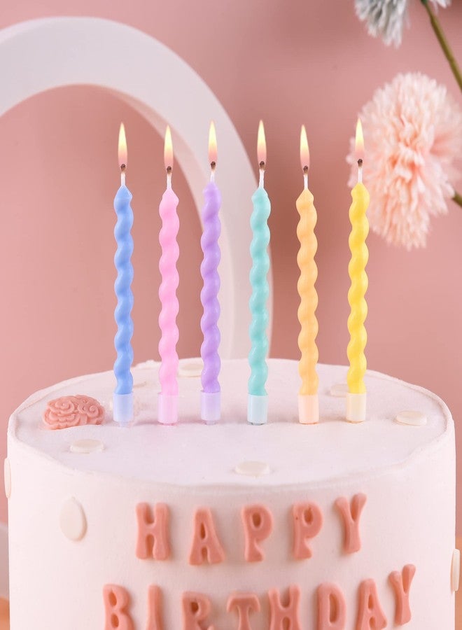 PHD CAKE 36-Count Rainbow Spiral Birthday Candles with Holders, Party Candles, Cake Candles - Image 2
