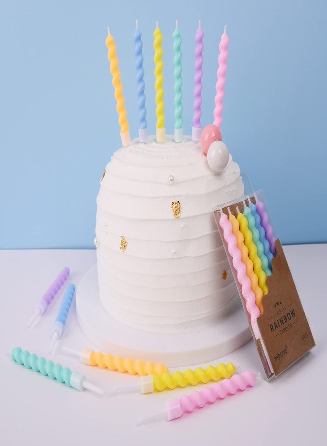 PHD CAKE 36-Count Rainbow Spiral Birthday Candles with Holders, Party Candles, Cake Candles - Image 3
