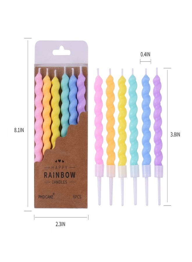 PHD CAKE 36-Count Rainbow Spiral Birthday Candles with Holders, Party Candles, Cake Candles - Image 5
