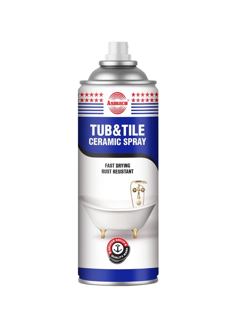 Asmaco Bathtub And Tile Ceramic White Spray For Crack Filling Restoration And Coating Of Bathtubs, Washbasins, Ceramic Statue And Household Items Etc… - Image 1