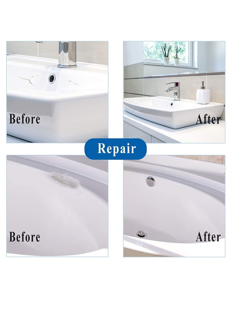 Asmaco Bathtub And Tile Ceramic White Spray For Crack Filling Restoration And Coating Of Bathtubs, Washbasins, Ceramic Statue And Household Items Etc… - Image 2