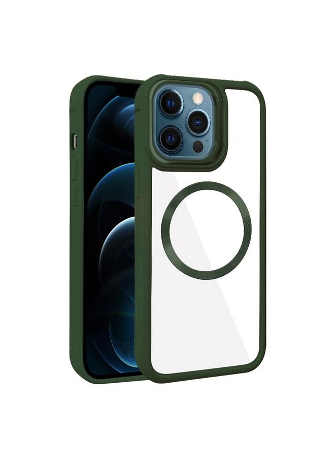 Zaboon Case For iPhone 12 Pro Max Plated CD Texture MagSafe Acrylic Hybrid TPU Phone Case - Image 1