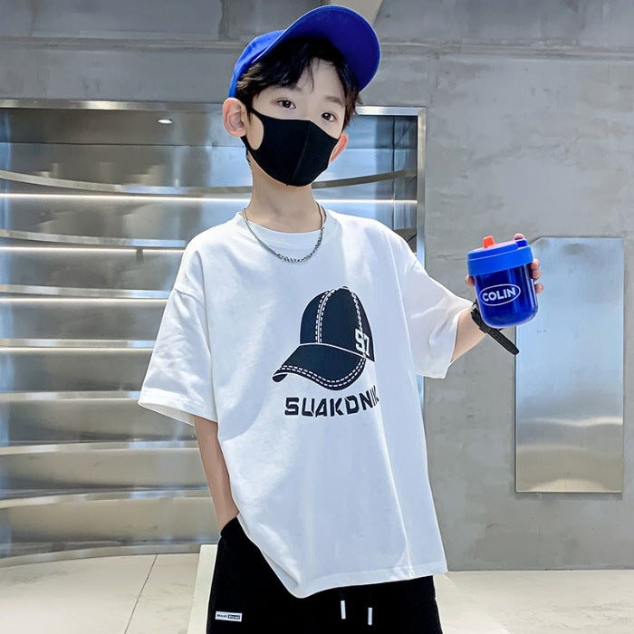 Children'S Clothing Boys' Pure Cotton Short-Sleeved T-Shirt 2026 New Style Kidsren'S Thin Top Boys' Summer T-Shirt Trendy - Image 1