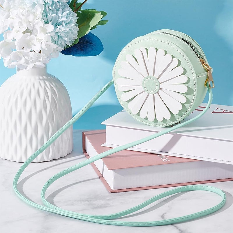 klarako DIY Purse Sewing Kit, DIY Crafts Lovely Shoulder Bag Sewing Materials Cute Flower Sewing Pattern Sewing Round Bag Kit for Handmade Purse Making Accessories Birthday Gift, Green - Image 4