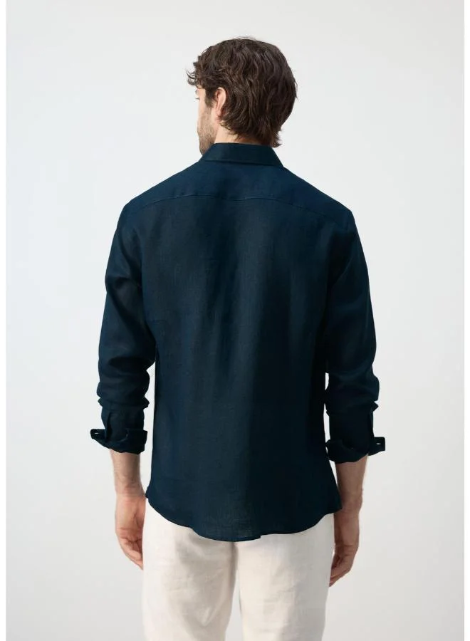 Mango Man Regular-fit 100% linen shirt