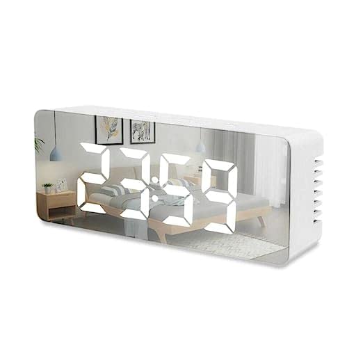 Yorten Digital Smart Back Light Table Mirror Alarm Clock with Sensor Date and Temperature for Office Home and Bedroom Alarm Clock for Heavy Sleeper - Image 2