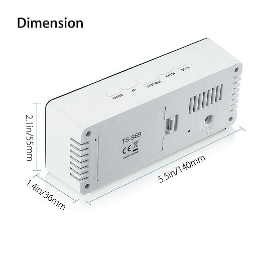 Yorten Digital Smart Back Light Table Mirror Alarm Clock with Sensor Date and Temperature for Office Home and Bedroom Alarm Clock for Heavy Sleeper - Image 5