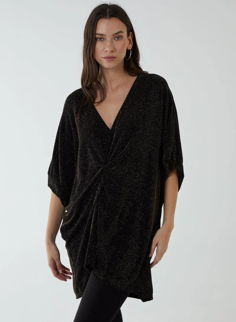 Blue Vanilla Twist Front Metalic Top