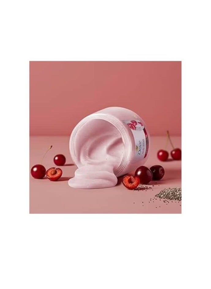 Dove Crushed Cherries & Chia Milk Body Scrub 425g - Image 3
