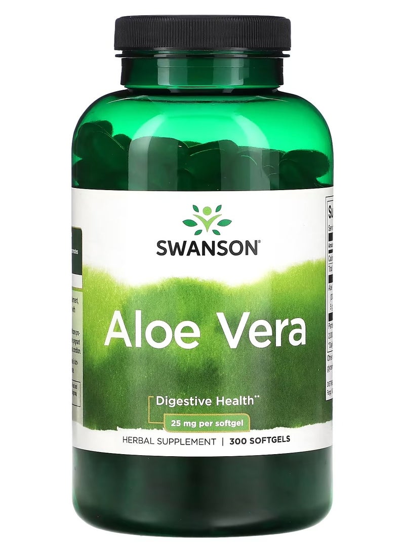 Swanson, Aloe Vera, 25 mg, 300 Softgels