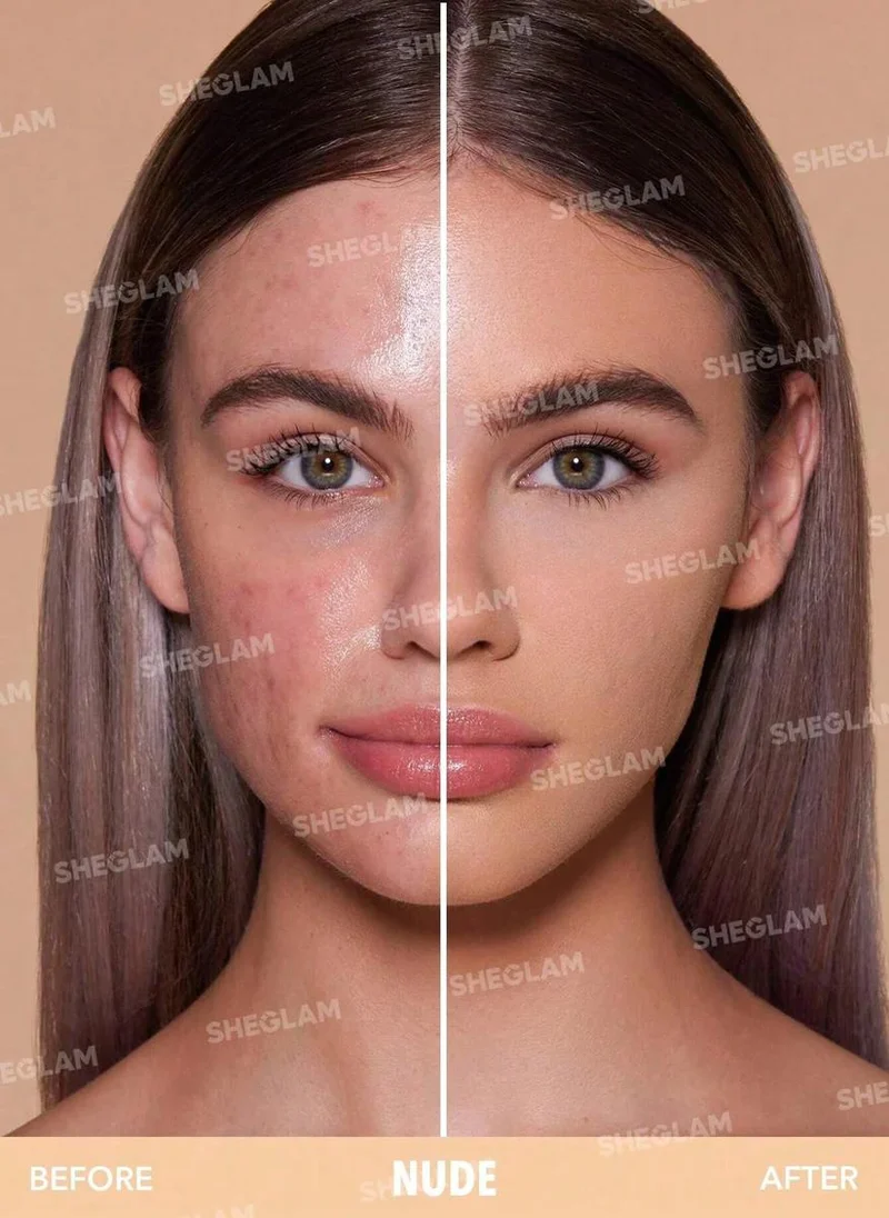 SHEGLAM Skin-Focus High Coverage Powder Foundation-Nude