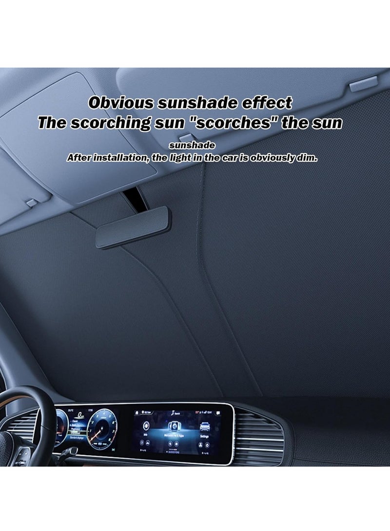 SYOSI Foldable Sunshade For Car Windshield Reflective Automotive Windshield Sunshades Front Windshield Sun Shade Foldable Sunshade For Heat And UV Protection  - Image 2