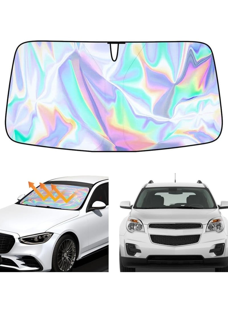SYOSI Foldable Sunshade For Car Windshield Reflective Automotive Windshield Sunshades Front Windshield Sun Shade Foldable Sunshade For Heat And UV Protection  - Image 1