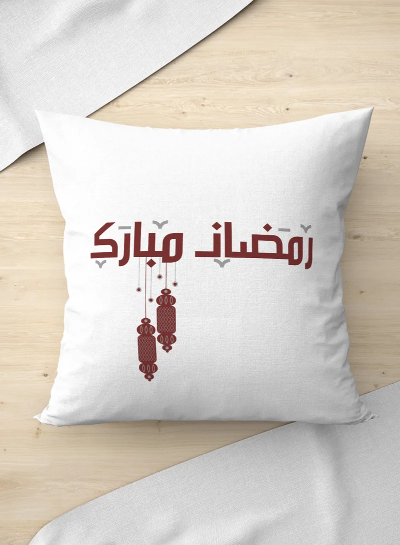لوحة غطاء وسادة من البوليستر بتصميم رمضان مبارك مع فوانيس رمضان
