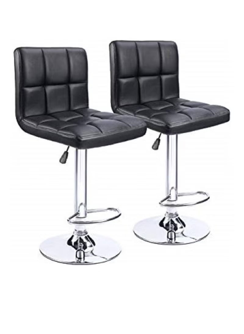 Galaxy Design Galaxy Design Set Of 2 Adjustable Bar Stools PU Leather Swivel Lift Kitchen Counter Pub Chair - Black - 40 x 40 x 110 cm  - Image 1