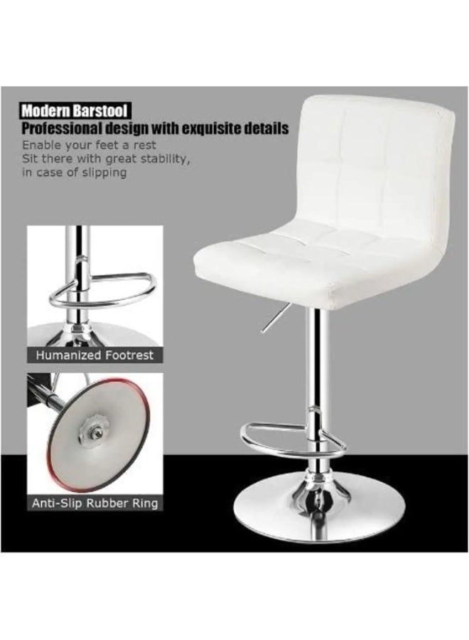 Galaxy Design Set Of 2 Adjustable Bar Stools PU Leather Swivel Lift Kitchen Counter Pub Chair- 40 x 40 x 110 cm - Image 5