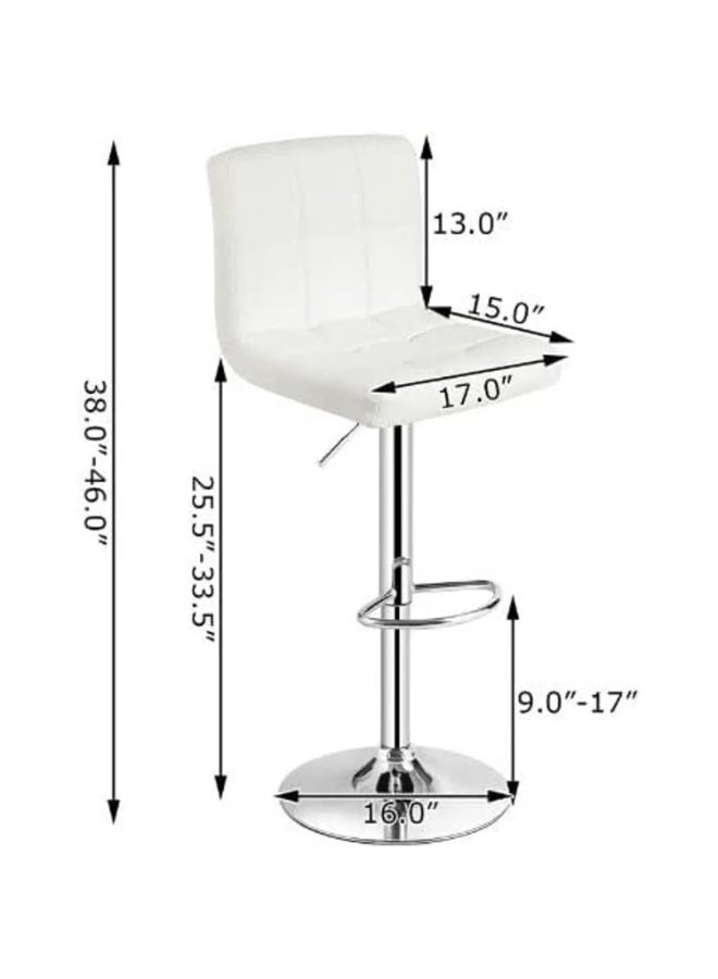 Galaxy Design Set Of 2 Adjustable Bar Stools PU Leather Swivel Lift Kitchen Counter Pub Chair- 40 x 40 x 110 cm - Image 4