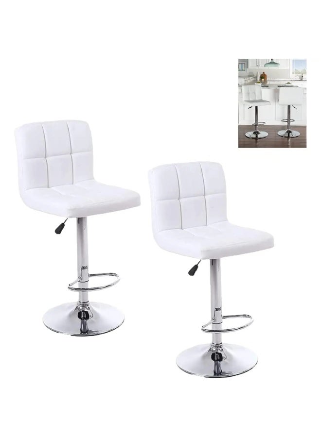 Galaxy Design Set Of 2 Adjustable Bar Stools PU Leather Swivel Lift Kitchen Counter Pub Chair- 40 x 40 x 110 cm - Image 3