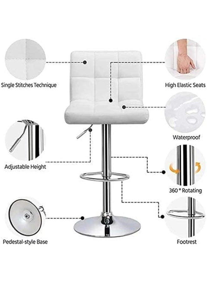 Galaxy Design Set Of 2 Adjustable Bar Stools PU Leather Swivel Lift Kitchen Counter Pub Chair- 40 x 40 x 110 cm - Image 1