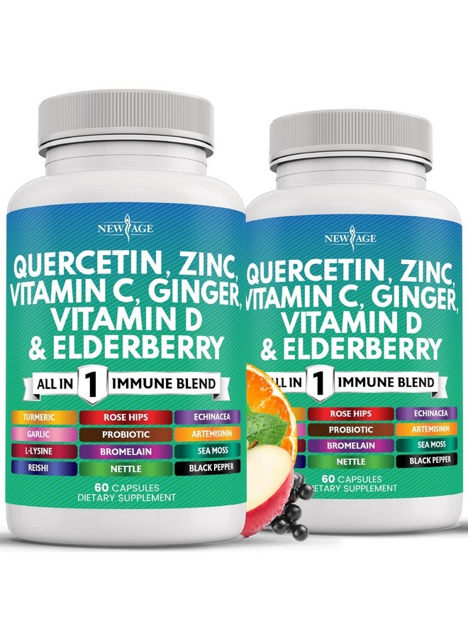 New Age Quercetin Zinc Vitamin C Vitamin D Bromelain Elderberry -Nettle Supplement with Artemisinin, Sea Moss, Echinacea - 120 Count - Image 1