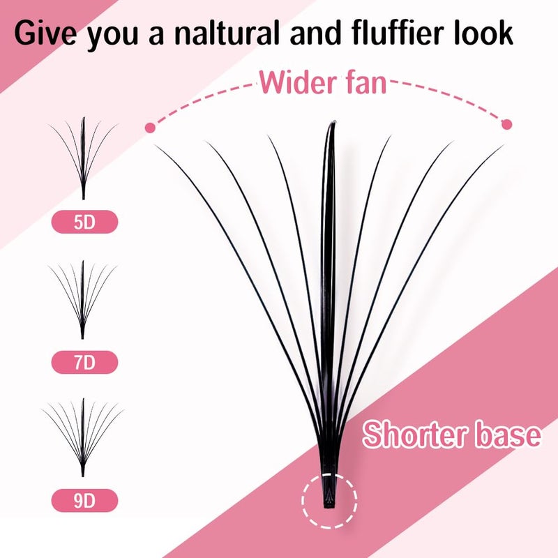 Arison Lashes Premade Lashes Fans False Eyelash Russian Extension Volume Fluff Natural Cat Eye Lashes 7D D Curl 0.07 Thickness 8-15mm Mix Lash Tray - Image 2