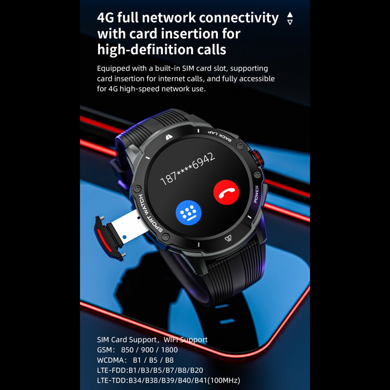 ساعة ذكية APPLLP بشاشة AMOLED 1.43 بوصة، مكالمة مستقلة، كاميرا 2 ميجا بكسل، متبع لياقة جسم GPS، مراقص صحي، أكثر من 100 واجهة، متجر تطبيقات، ذاكرة 2 جيجابايت + 32 جيجابايت - Image 2