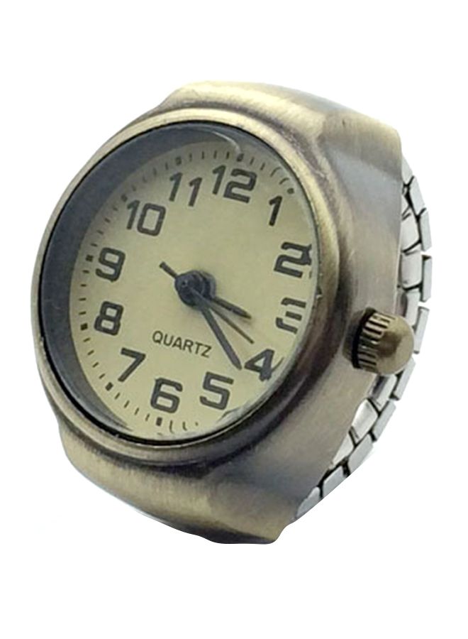 NIBEMINENT Men's Retro Elastic Alloy Analog Finger Ring Watch 