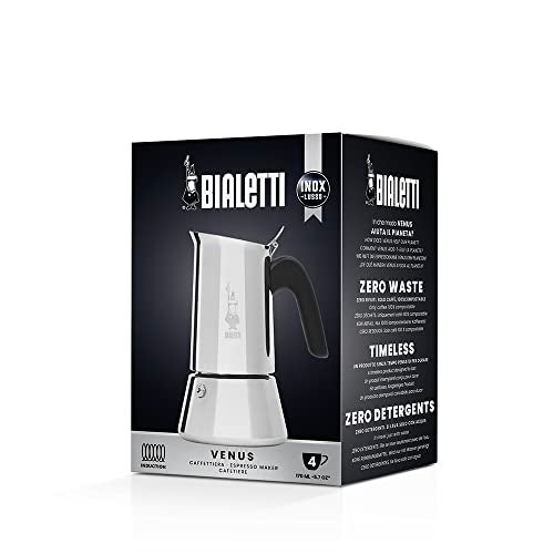 Bialetti - New Venus Induction, Stovetop Coffee Maker, Suitable for all Types of Hobs, Stainless Steel, 4 Cups (5.7 Oz), Silver - Image 2