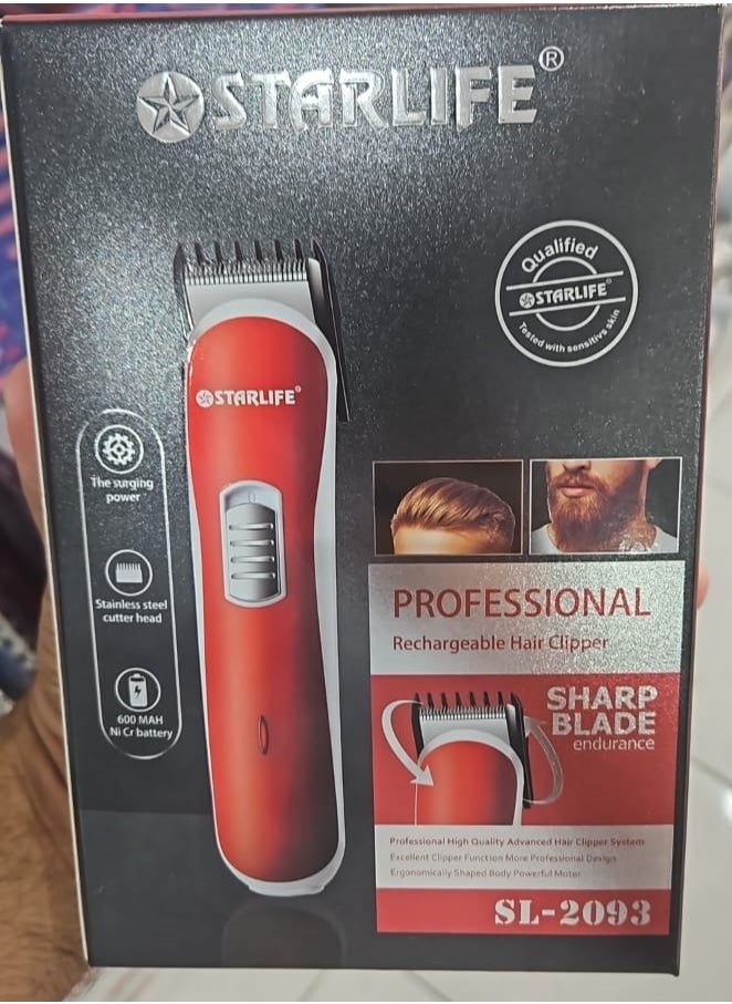 STARLIFE - Starlife Unisex Rechargeable Professional Cordless Hair Clipper For Men & Women, SL-2093 Red - Image 1