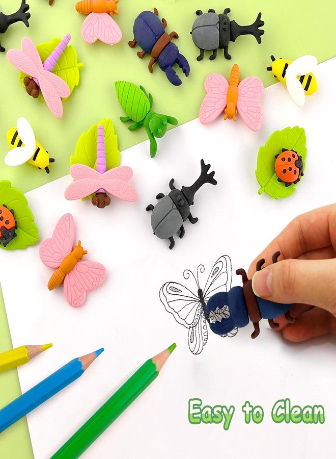 Satomoto 35 pcs Insect Erasers for Kids Desk Pet,3D Take Apart Butterfly Erasers for Kids Classroom Prizes, Class Treasure Box,Game Rewards,Party Favors - Image 3